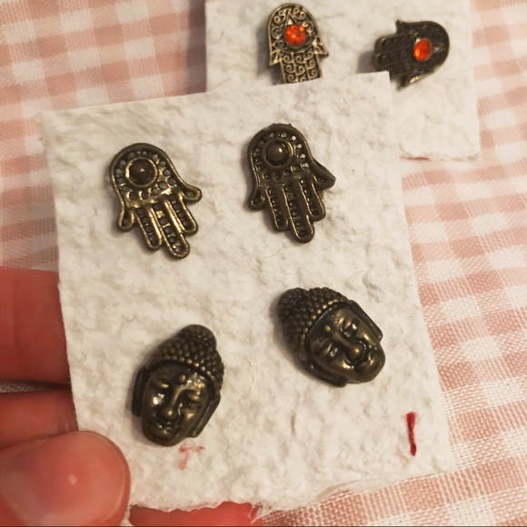 8 boho earrings studs - Picture 3 of 3